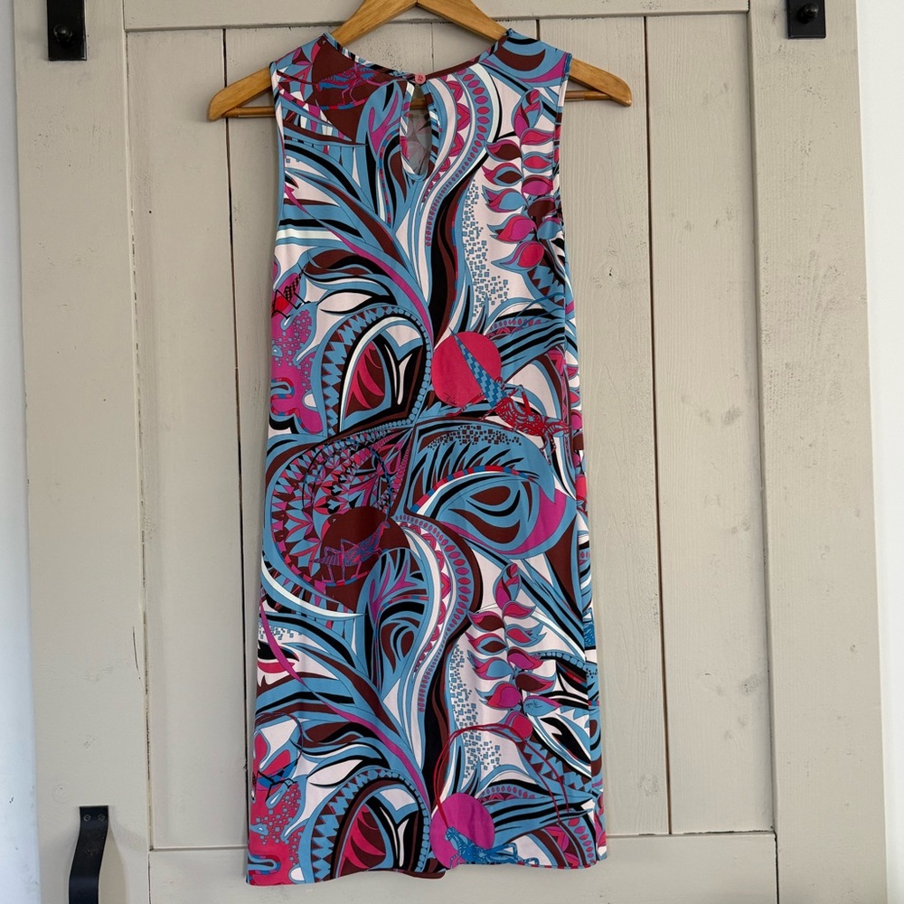 Emilio Pucci Pink & Blue Grasshopper Mini Dress - Picture 6 of 12